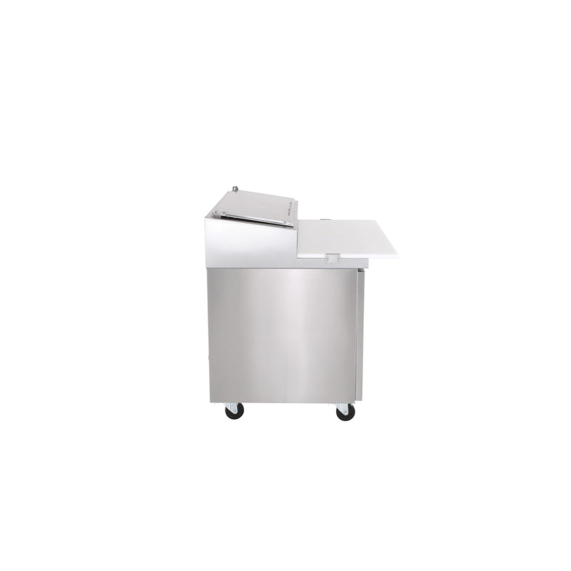 Norpole Single Door Commercial Pizza Prep Freezerless Refrigerator in Stainless Steel (13.8 cu. ft.)