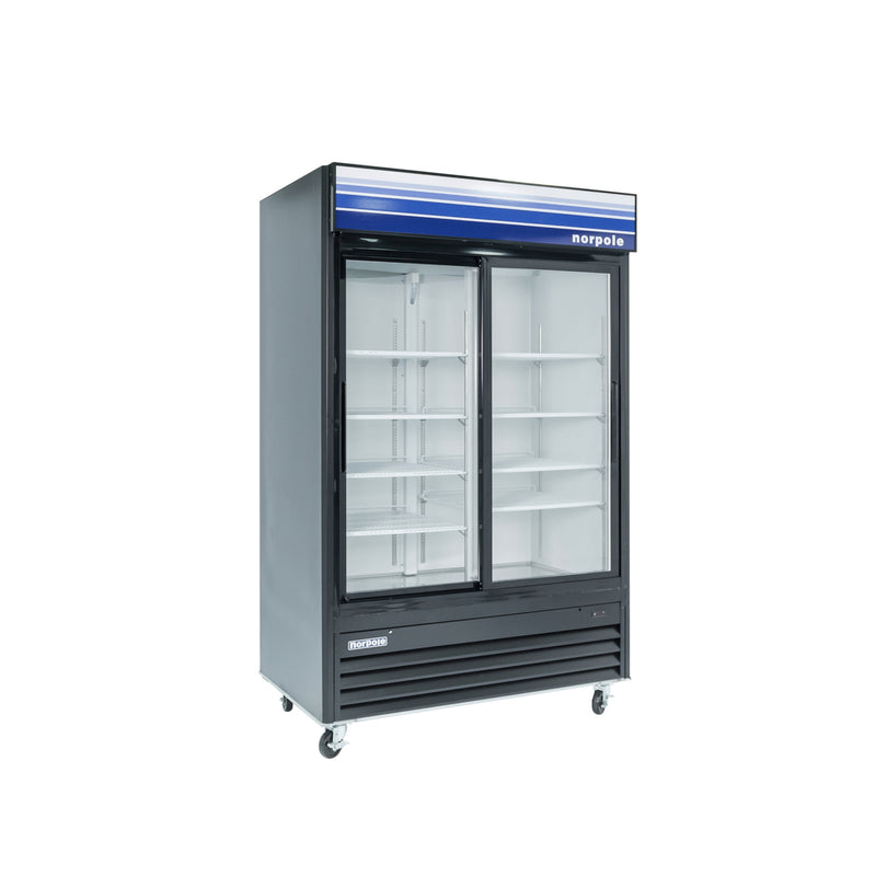 Norpole 2-Sliding Glass Door Refrigerator in Black (45 cu. ft.)