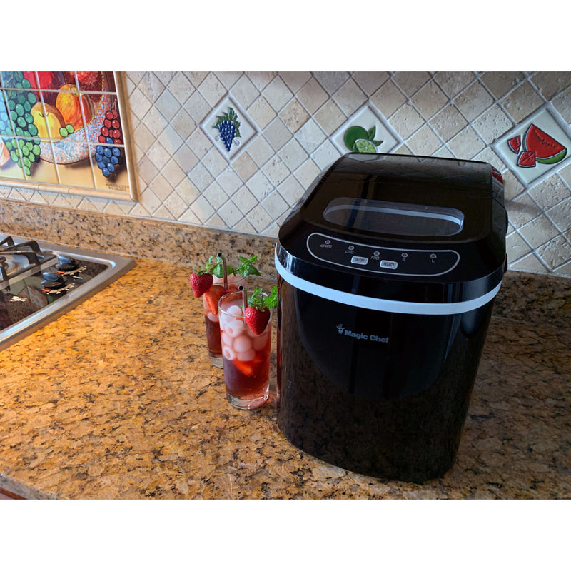 Magic Chef Portable Countertop Ice Maker in Black (27 lb.)