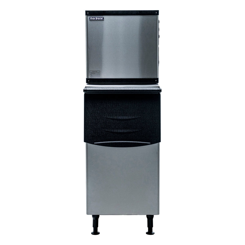 Norpole Freestanding Commercial Ice Maker in Stainless Steel with Bin (350 lbs.)