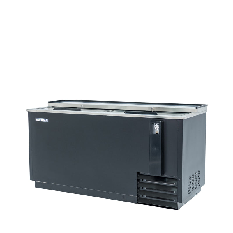 Norpole Sliding Door Beer Cooler in Black (65 in. W 18 cu. ft.)