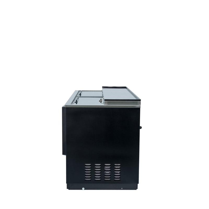 Norpole Sliding Door Beer Cooler in Black (65 in. W 18 cu. ft.)