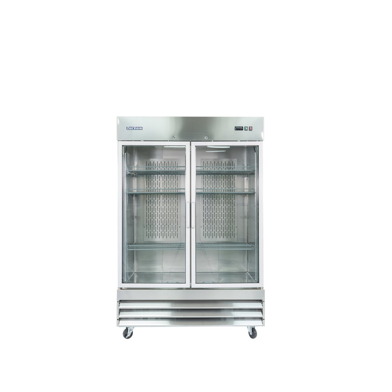 Norpole 2-Glass Door Reach-In Commercial Refrigerator in Stainless (54 in. W 48 cu. ft.)