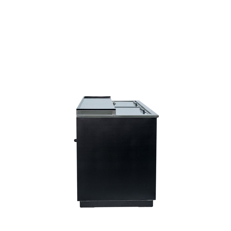Norpole Sliding Door Beer Cooler in Black (65 in. W 18 cu. ft.)