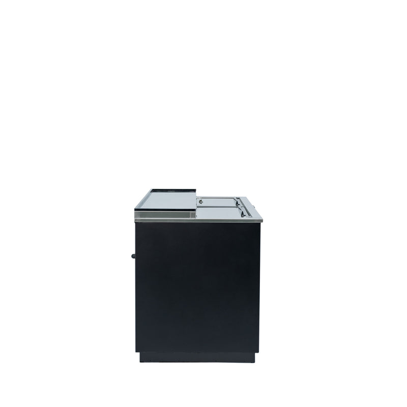 Norpole Beverage Cooler Refrigerator with Sliding Door in Black (50 in. W 16 cu. ft.)