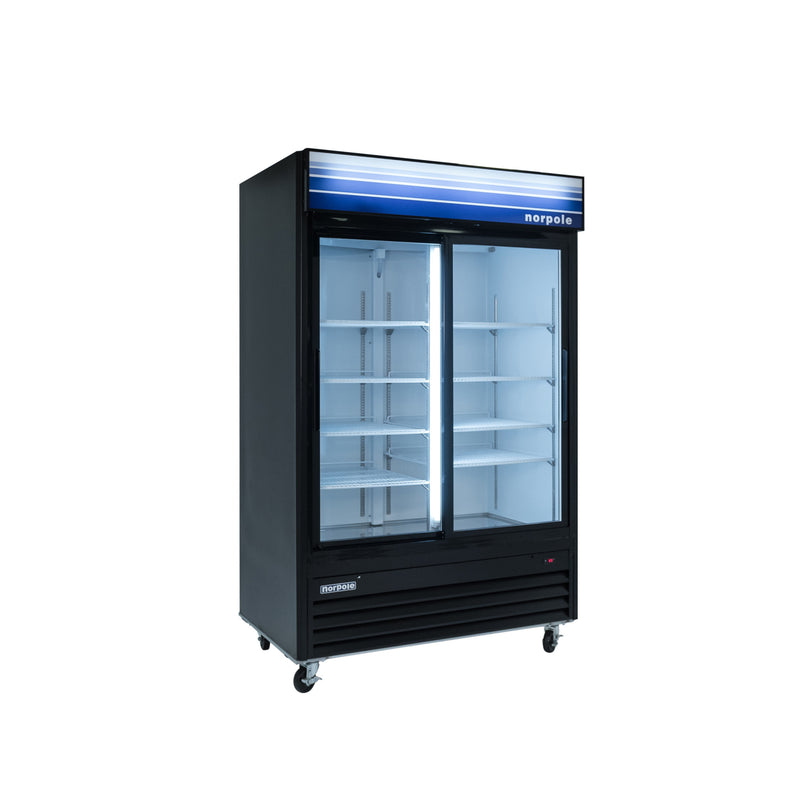 Norpole 2-Sliding Glass Door Refrigerator in Black (45 cu. ft.)