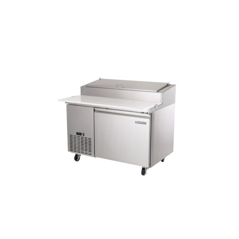 Norpole Single Door Commercial Pizza Prep Freezerless Refrigerator in Stainless Steel (13.8 cu. ft.)
