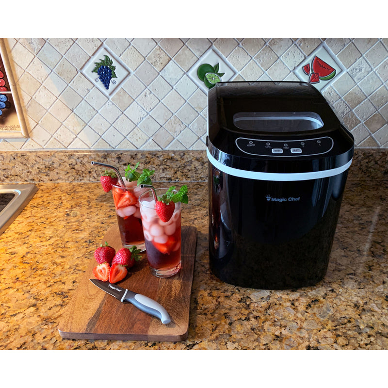 Magic Chef Portable Countertop Ice Maker in Black (27 lb.)