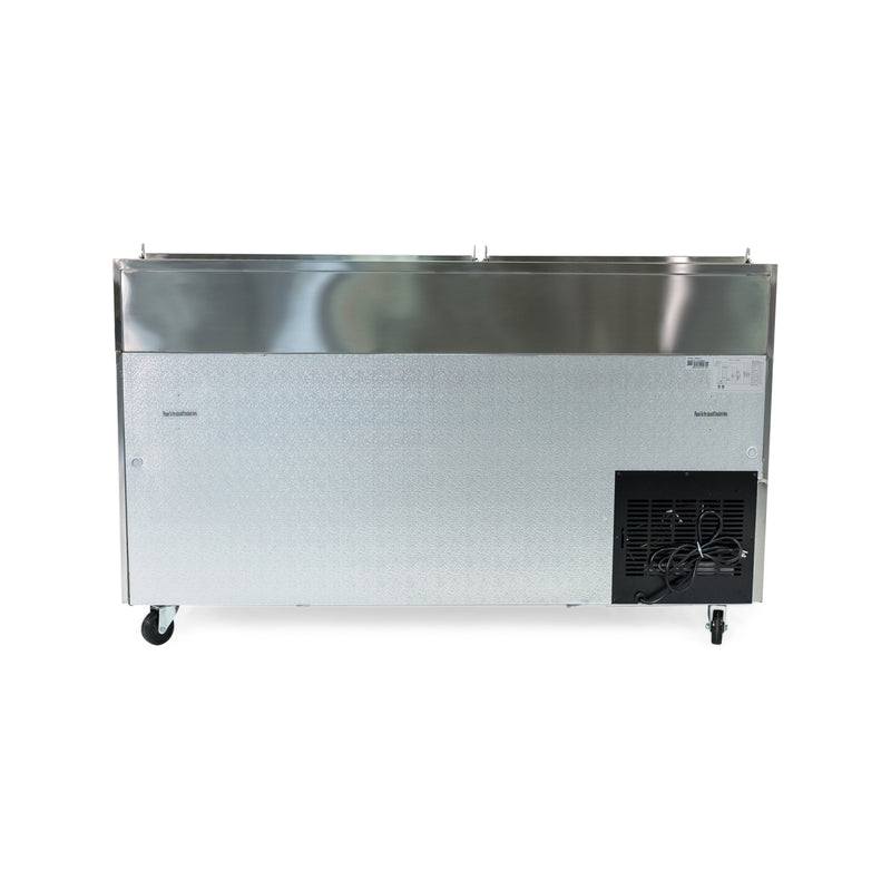 Norpole 2-Door Pizza Prep Table Commercial Refrigerator in Stainless Steel (16 cu. ft.)