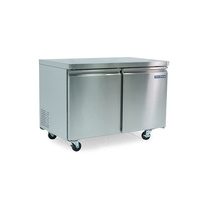 Norpole 2 Door Under Counter Commercial Refrigerator in Stainless Steel (12 cu. ft.)