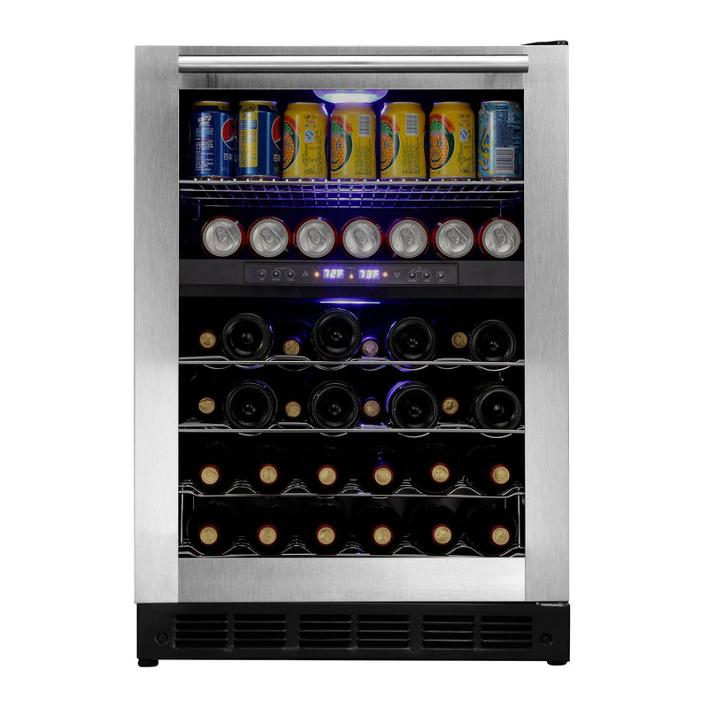 44 Bottle Dual Zone Wine Cooler in Stainless Steel