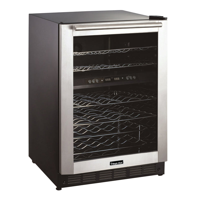Magic Chef 44 Bottle/140 Can Dual Zone Wine and Beverage in Stainless Steel