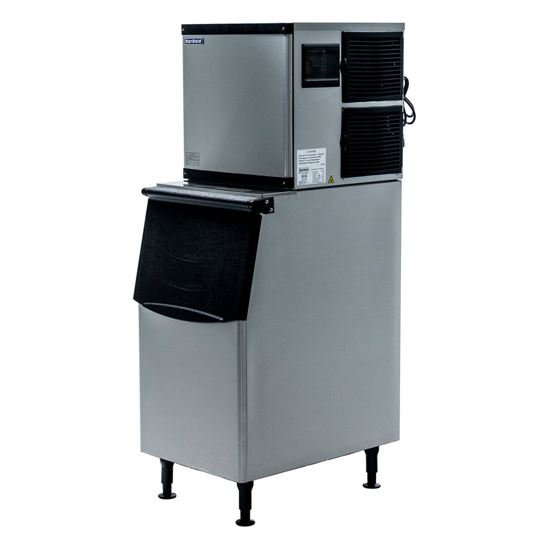 Norpole Freestanding Commercial Ice Maker in Stainless Steel with Dispenser (350 lbs.)