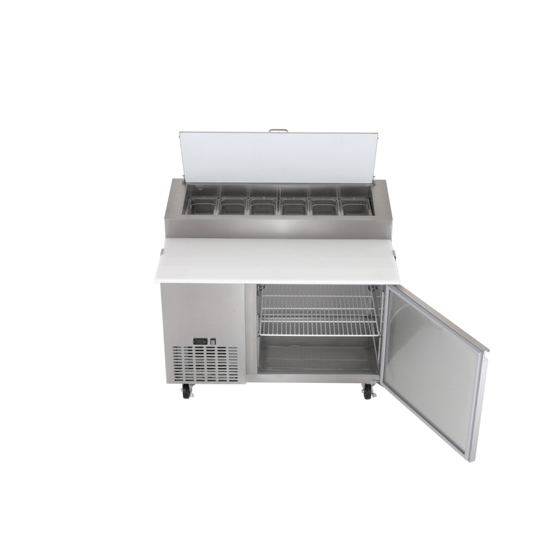 Norpole Single Door Commercial Pizza Prep Freezerless Refrigerator in Stainless Steel (13.8 cu. ft.)