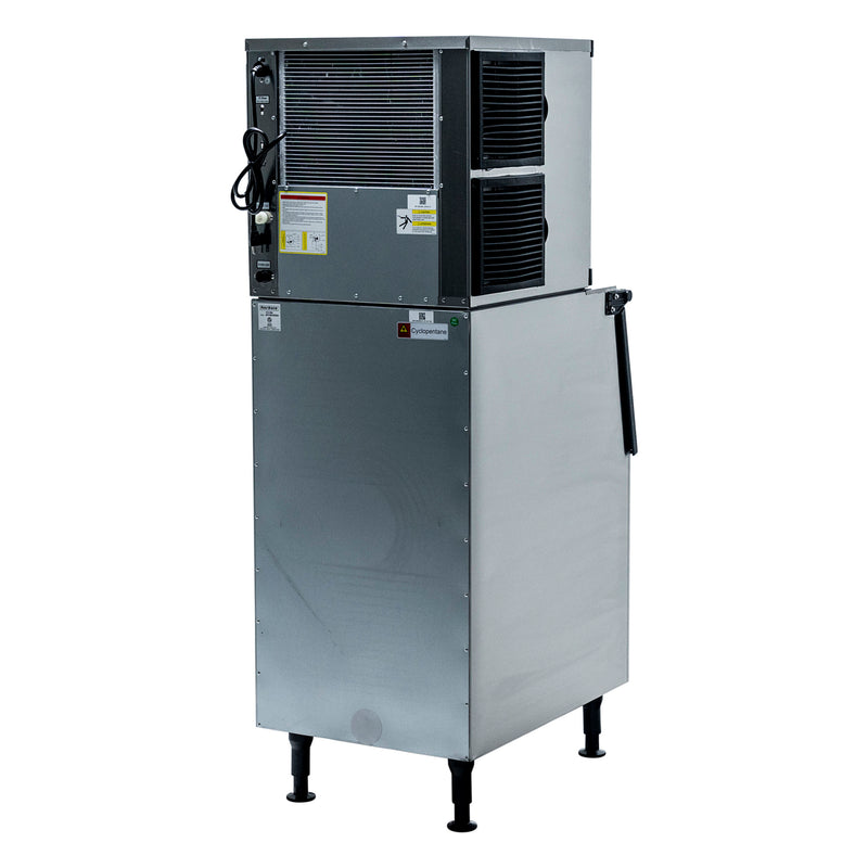 Norpole Freestanding Commercial Ice Maker in Stainless Steel with Bin (350 lbs.)