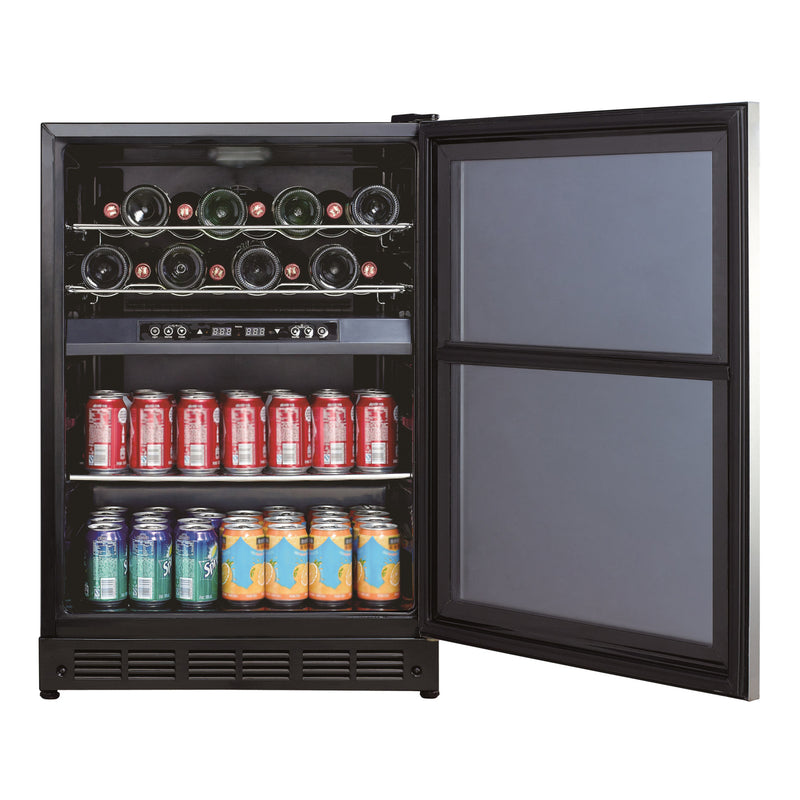 Magic Chef 44 Bottle/140 Can Dual Zone Wine and Beverage in Stainless Steel