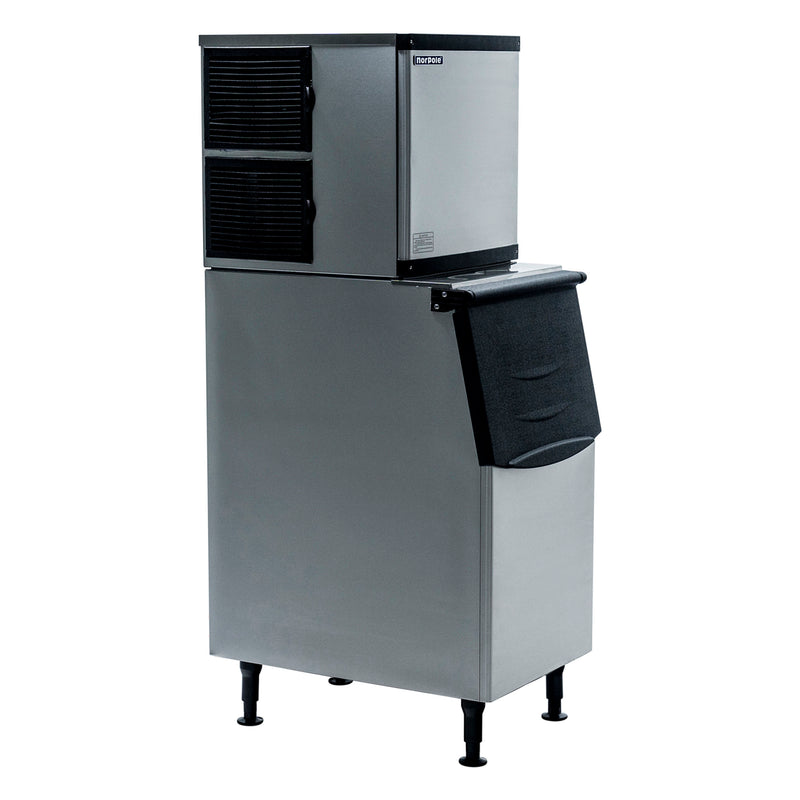 Norpole Freestanding Commercial Ice Maker in Stainless Steel with Bin (350 lbs.)