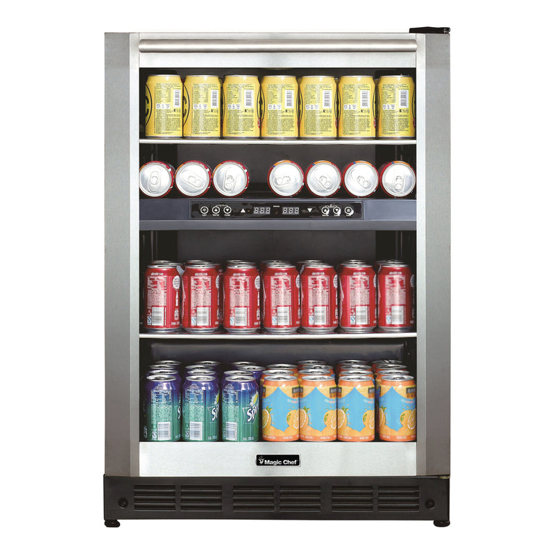 Magic Chef 44 Bottle/140 Can Dual Zone Wine and Beverage in Stainless Steel