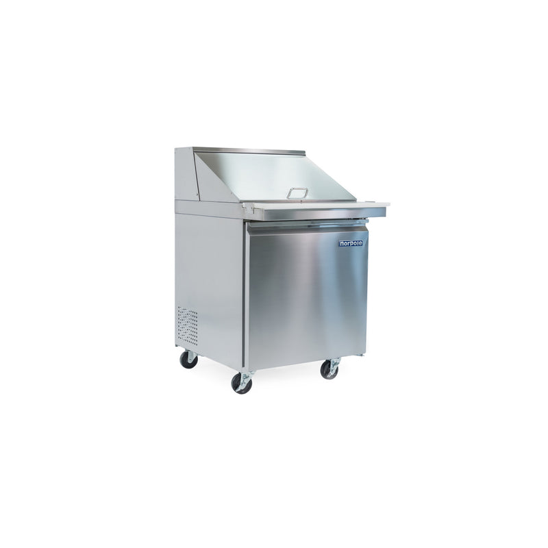 Norpole Single Door Mega Top Prep Table Commercial Refrigerator in Stainless Steel (6 cu. ft.)