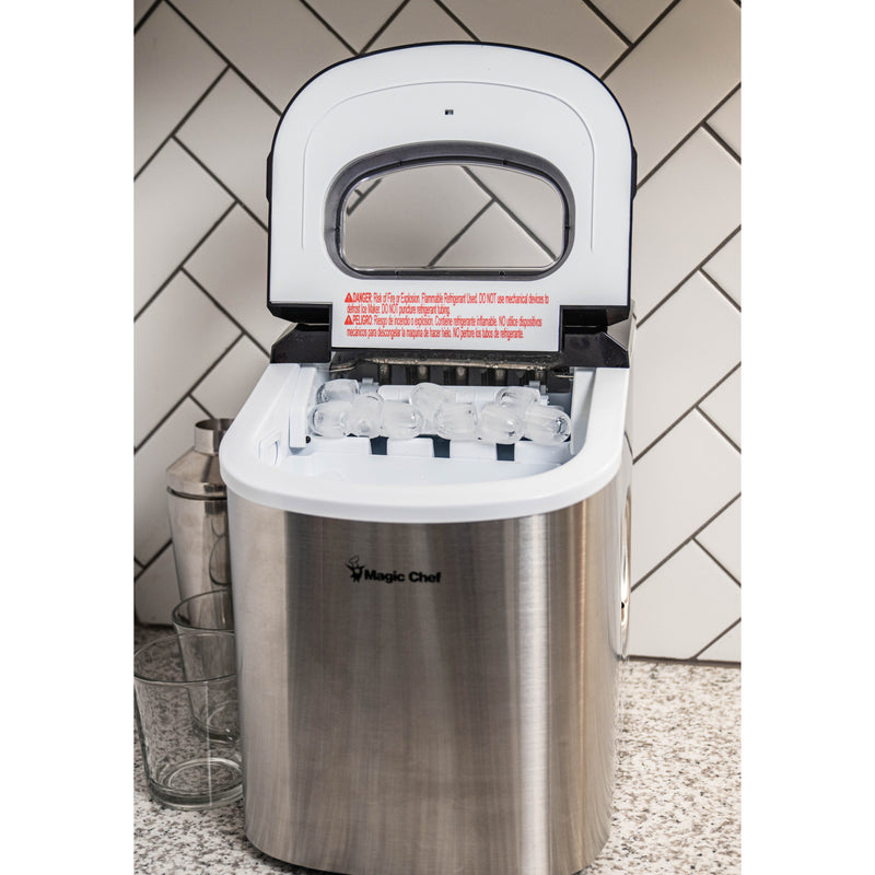 27 lb. Portable Countertop Ice Maker in Stainless