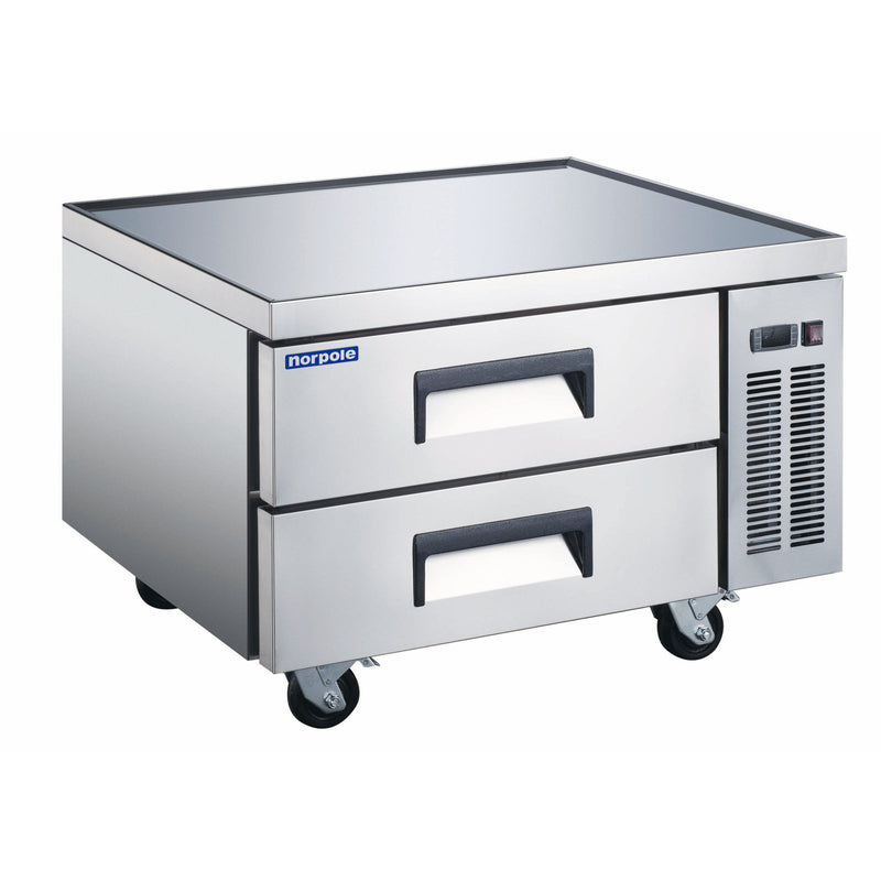 Norpole 2-Drawer Chef Base Commercial Refrigerator in Stainless Steel (48 in. W 9.3 cu. ft.)