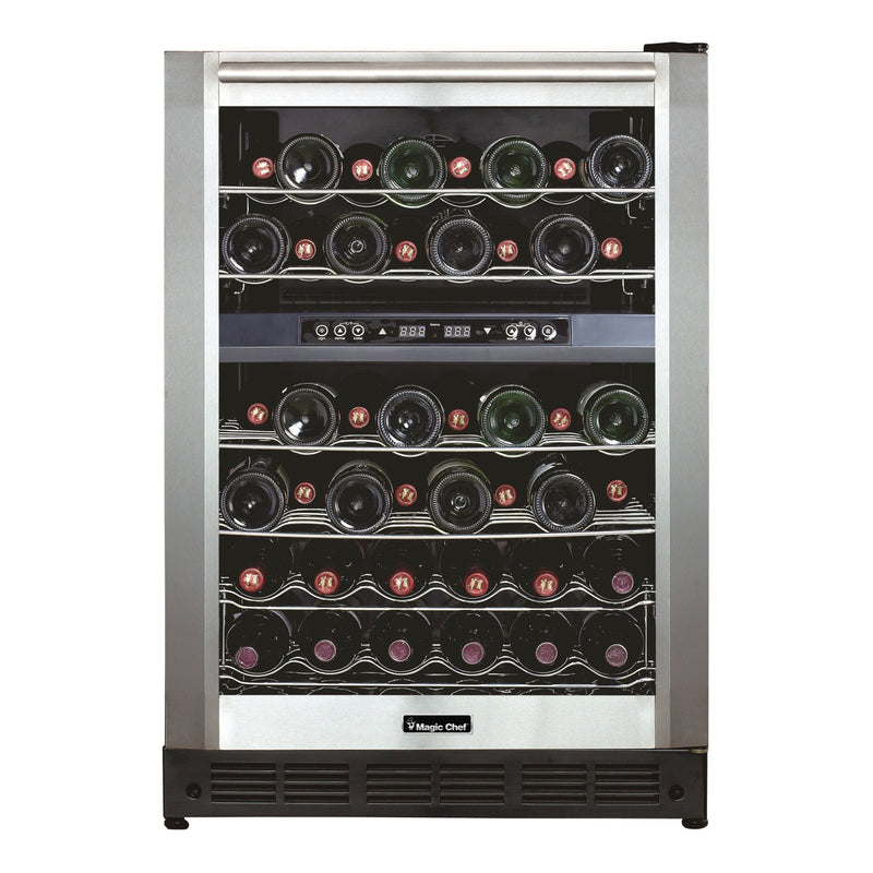 Magic Chef 44 Bottle/140 Can Dual Zone Wine and Beverage in Stainless Steel