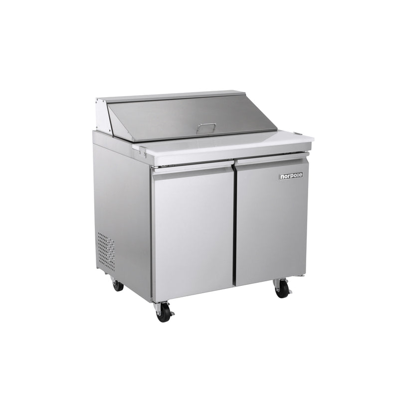 Norpole Sandwich/Salad Prep Table Freezerless Refrigerator in Stainless Steel (7.6 cu. ft.)