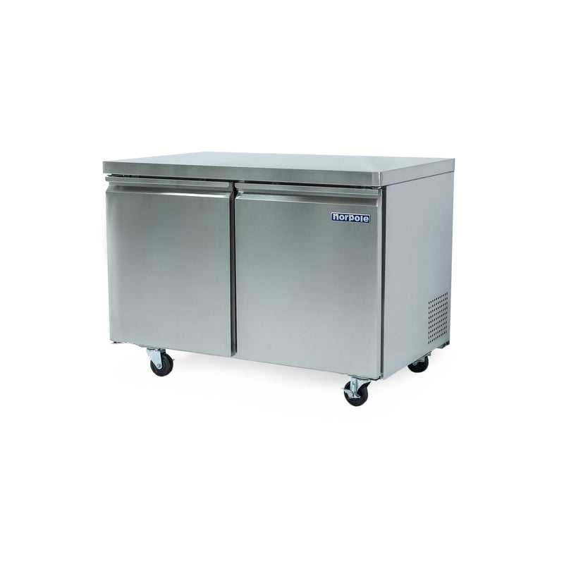 Norpole 2-Door Commercial Under Counter Upright Freezer in Stainless Steel (12 cu. ft.)