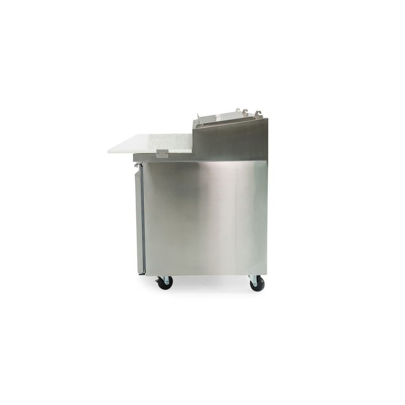 Norpole 2-Door Pizza Prep Table Commercial Refrigerator in Stainless Steel (16 cu. ft.)