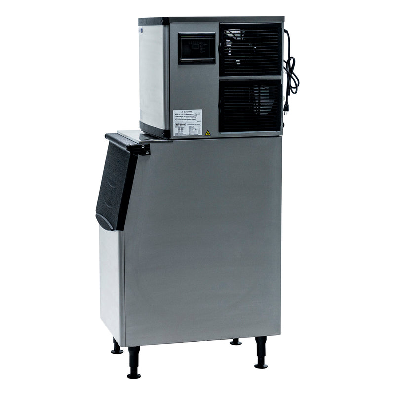 Norpole Freestanding Commercial Ice Maker in Stainless Steel with Bin (350 lbs.)