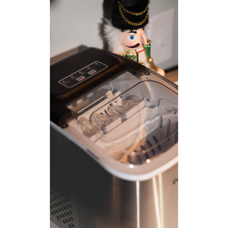 Magic Chef Portable Countertop Ice Maker in Stainless (27 lb.)