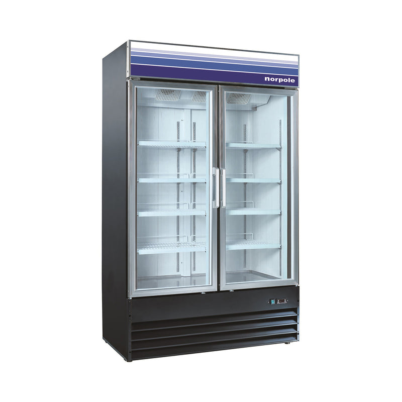 Norpole 2-Door Commercial Upright Freezer in Black (29 cu. ft.)