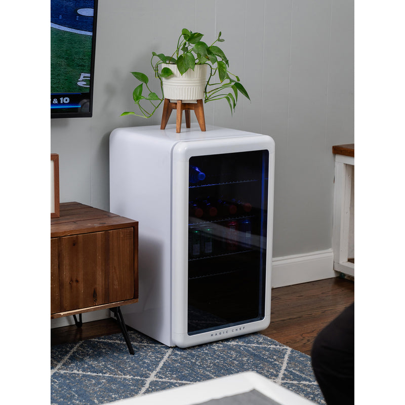 Magic Chef Retro Beverage Cooler in White (3.4 cu. ft.)