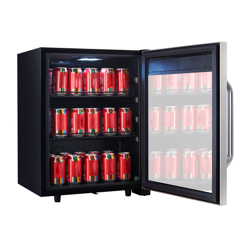 Magic Chef 18.9 in W. Single Zone 58 Can Beverage Cooler in Stainless Steel