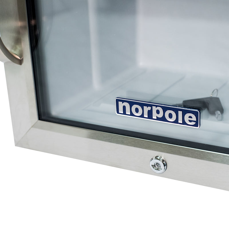 Norpole Countertop Beverage Cooler Merchandiser in Stainless Steel (DISC) (2.5 cu. ft.)