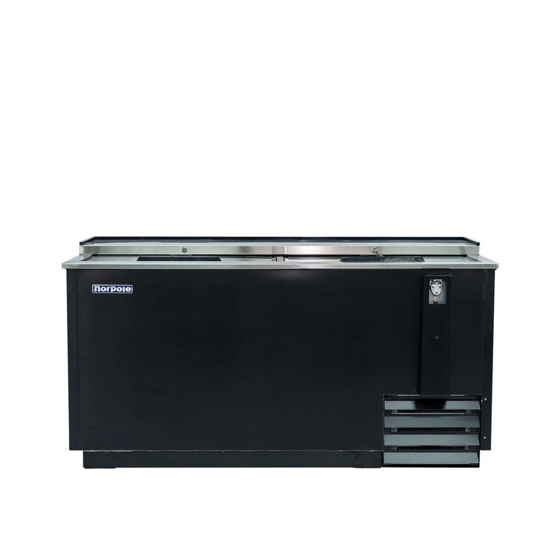 Norpole Sliding Door Beer Cooler in Black (65 in. W 18 cu. ft.)
