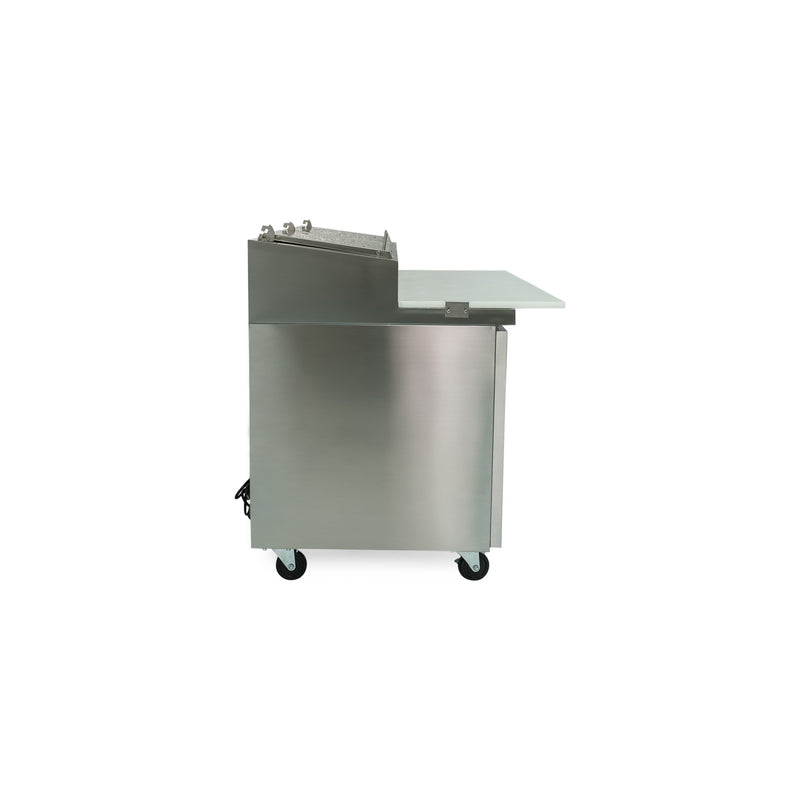 Norpole 2-Door Pizza Prep Table Commercial Refrigerator in Stainless Steel (16 cu. ft.)