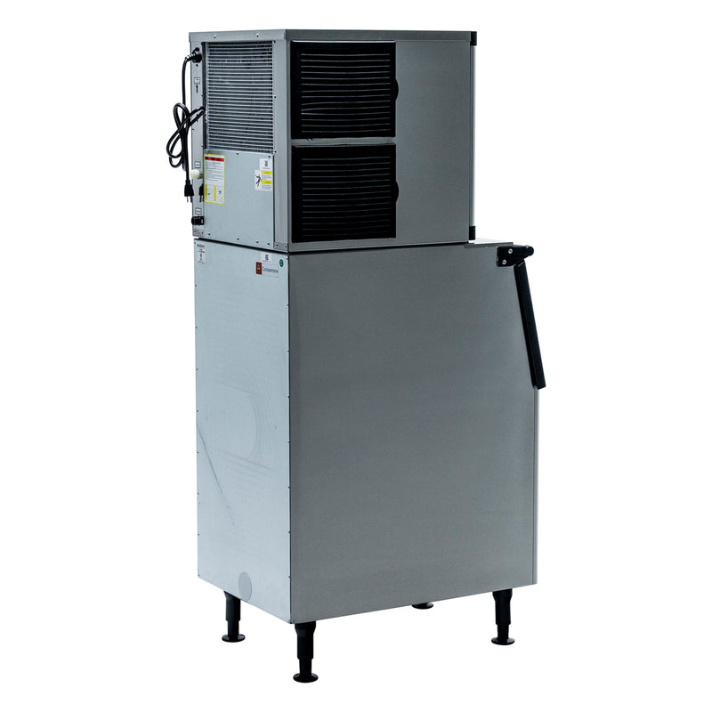 Norpole Freestanding Commercial Ice Maker in Stainless Steel with Bin (350 lbs.)