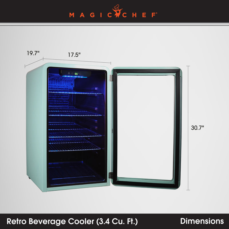 Magic Chef Retro Beverage Cooler in Mint Green (3.4 cu. ft.)