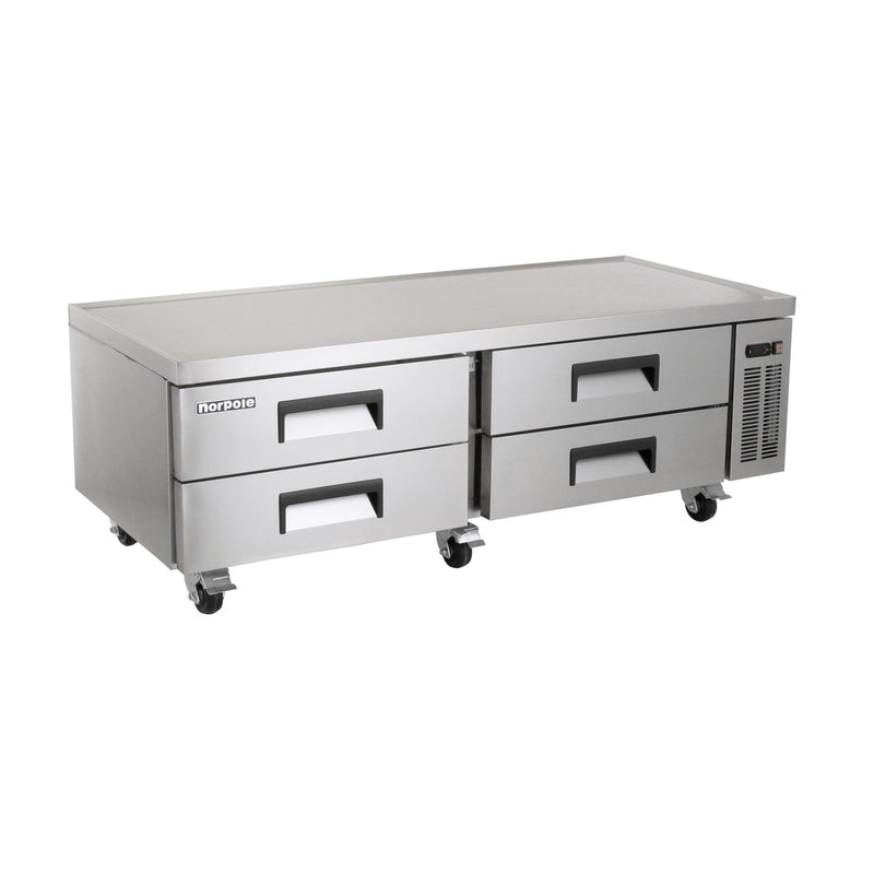 Norpole 4-Drawer Chef Base Commercial Refrigerator in Stainless Steel (72 in. W 16 cu. ft.)