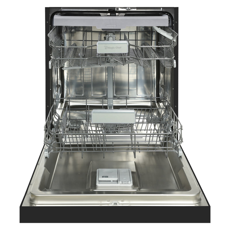 Magic Chef Black Front Control Built-in Stainless Steel Tall Tub Dishwasher (24 in.)