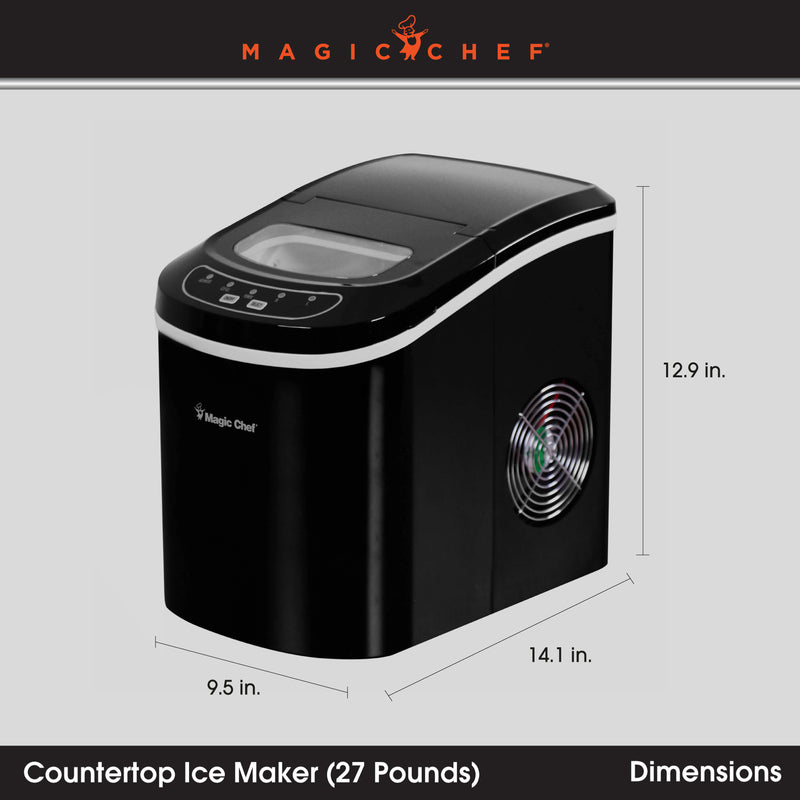 Magic Chef Portable Countertop Ice Maker in Black (27 lb.)