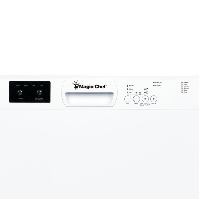 Magic Chef White Front Control Built-in Stainless Steel Tall Tub Dishwasher (24 in.)