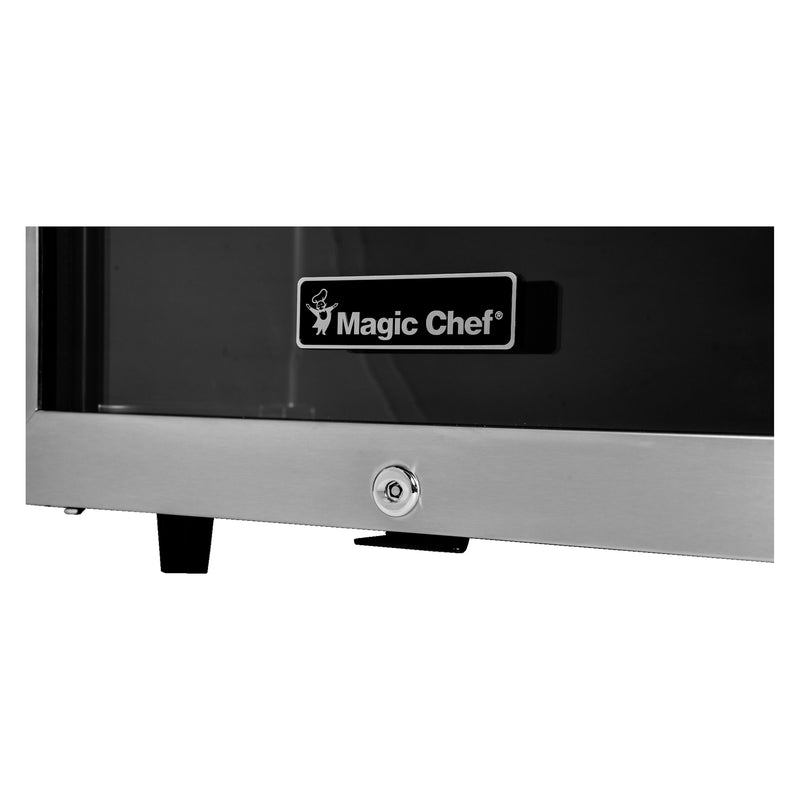Magic Chef 18.9 in W. Single Zone 58 Can Beverage Cooler in Stainless Steel