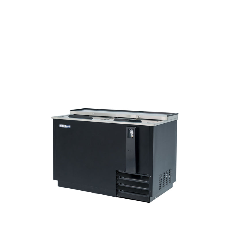 Norpole Beverage Cooler Refrigerator with Sliding Door in Black (50 in. W 16 cu. ft.)
