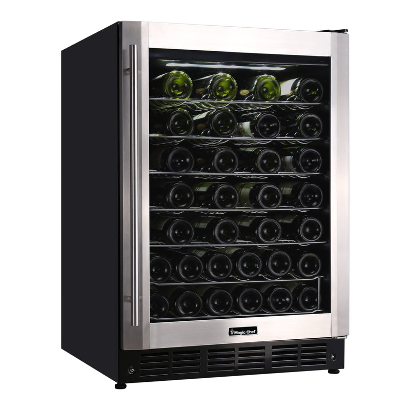 Magic Chef 50-Bottle Wine Cooler in Stainless Steel