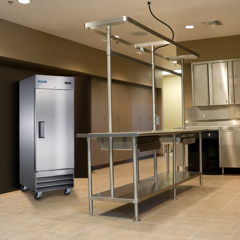 Norpole Single Door Commercial Reach-In Refrigerator in Stainless Steel (29 in. 19 cu. ft.)