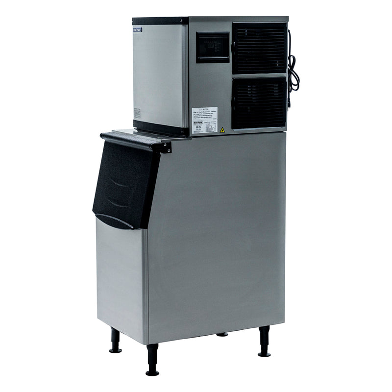 Norpole Freestanding Commercial Ice Maker in Stainless Steel with Bin (350 lbs.)