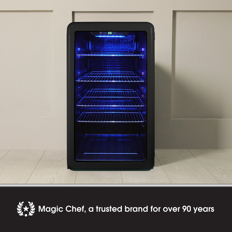 Magic Chef Retro Beverage Cooler in Black (3.4 cu. ft.)