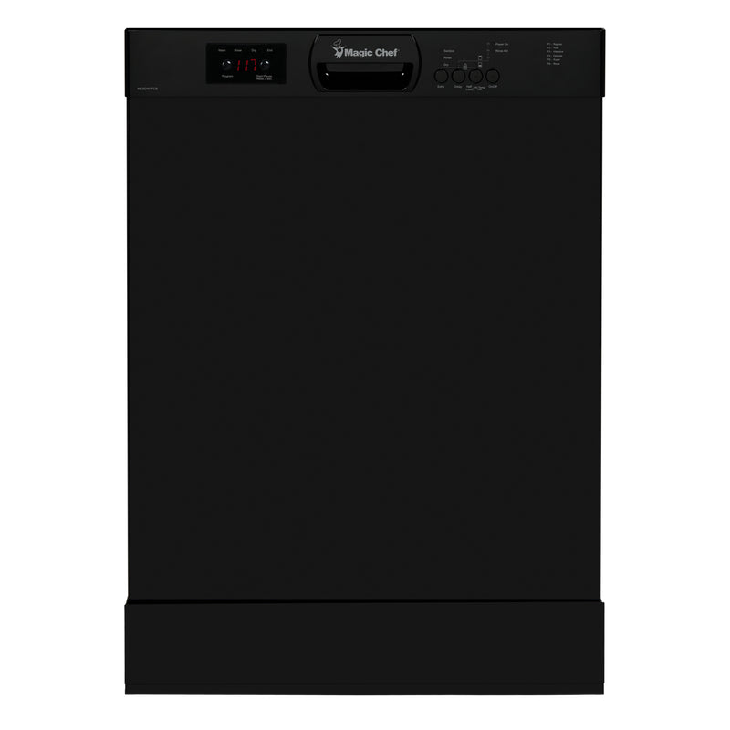 Magic Chef Black Front Control Built-in Stainless Steel Tall Tub Dishwasher (24 in.)